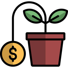 sluggish economy icon illustration design with filled outline