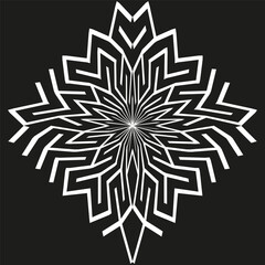 Star burst vector. Black and white design. Angular symmetry shape. Abstract contrast pattern.