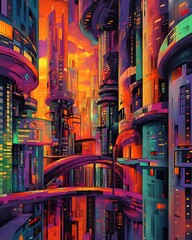 Obraz premium Hong Kong and Singapore's urban skylines at night feature modern architecture and ancient European town churches