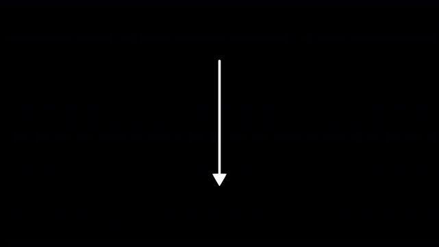 Minimalist White Downward Decline Arrow Animation on Transparent Background