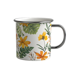 Enamel Mug Mockup on Grey Background