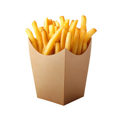 French Fries Packaging Mockup on white background