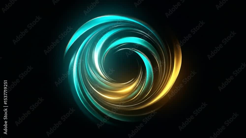 Poster abstract background animation with glowing light trails and swirling motion graphics