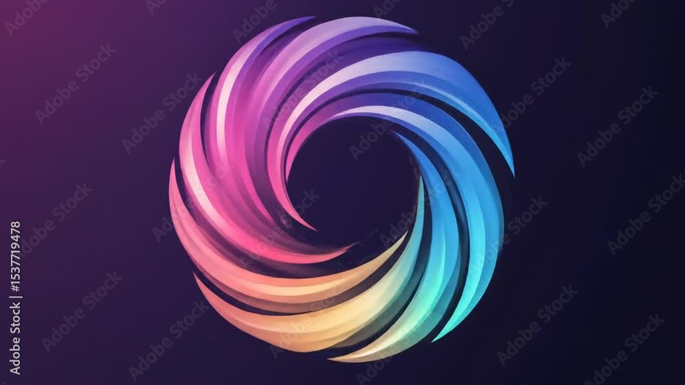 Poster abstract colorful circle logo animation pack with swirling gradient visual effects
