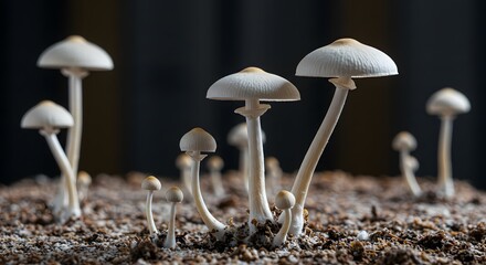 Mushroom Growing on Soil