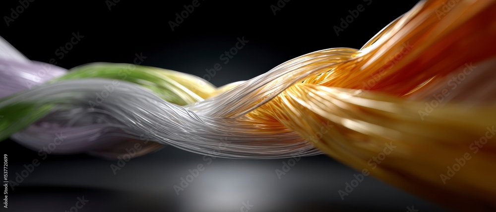 Poster abstract colorful twisted tubes modern 3d render background