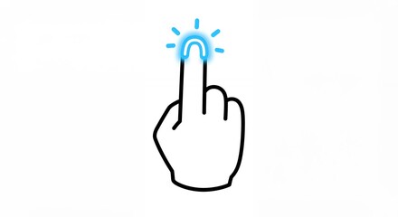 Hand touching light graphic