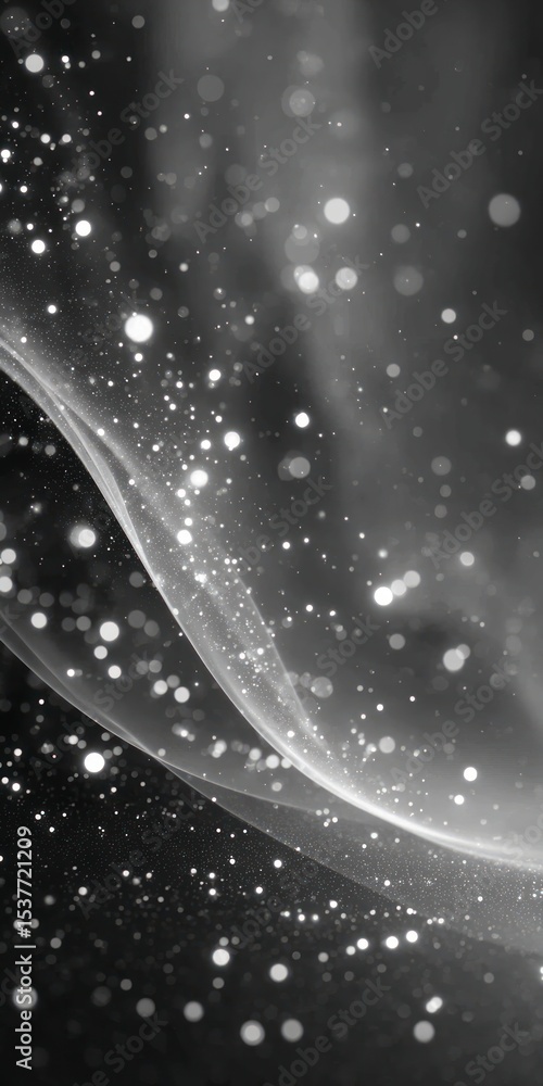 Poster elegant monochrome abstract background silver gray sparkles bokeh soft lighting high