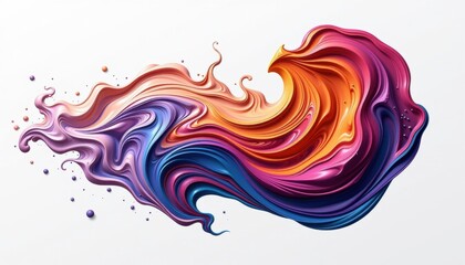 Abstract colorful swirls of liquid paint, creating a visually dynamic and artistic composition