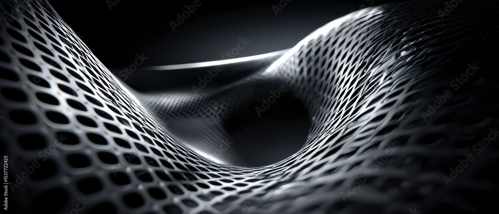 Aufkleber abstract metal mesh texture dark gray grid 3d render high resolution background