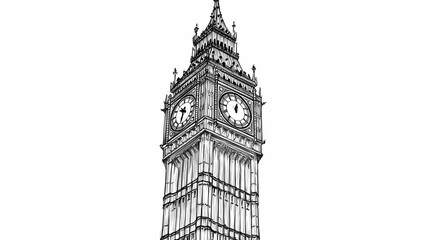 Detailed sketch of the clock tower.