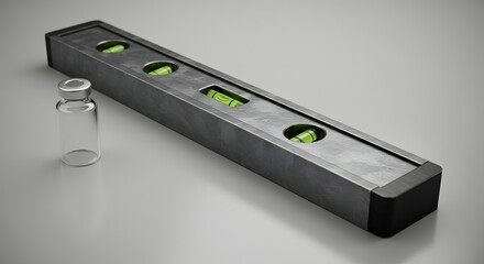 Precision Level Tool with Glass Vial: Construction, Measurement, and Science Concept