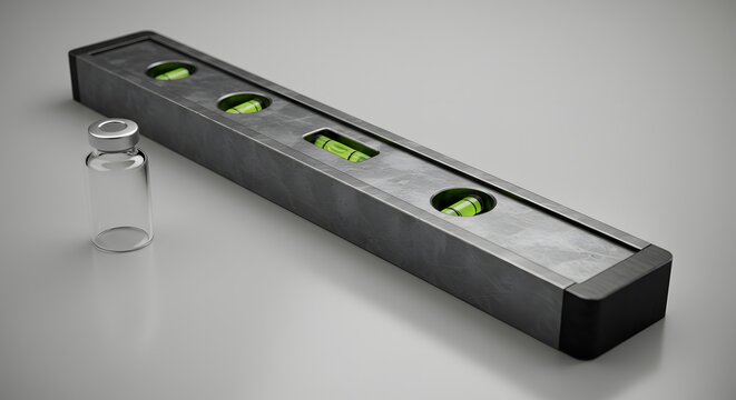 Fototapeta Precision Level Tool with Glass Vial: Construction, Measurement, and Science Concept