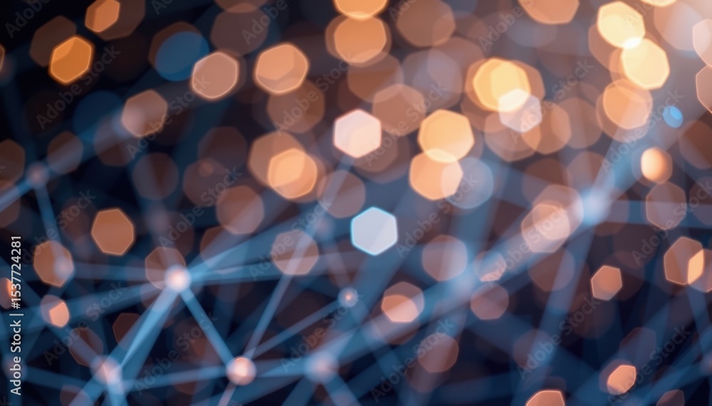 Poster abstract network with bokeh lights, a stunning visual representation of connectivity