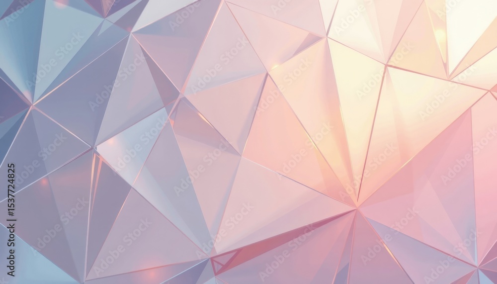 Poster abstract geometric background with pastel colors and triangular shapes. the image features a complex
