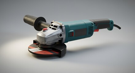 Professional Angle Grinder with Abrasive Disc - Power Tool 3D Render