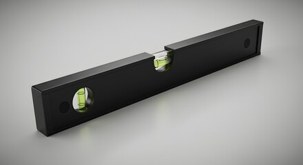 Professional Black Spirit Level Tool - 3D Render