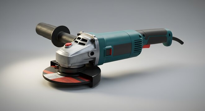 Fototapeta Professional Angle Grinder with Abrasive Disc - Power Tool 3D Render