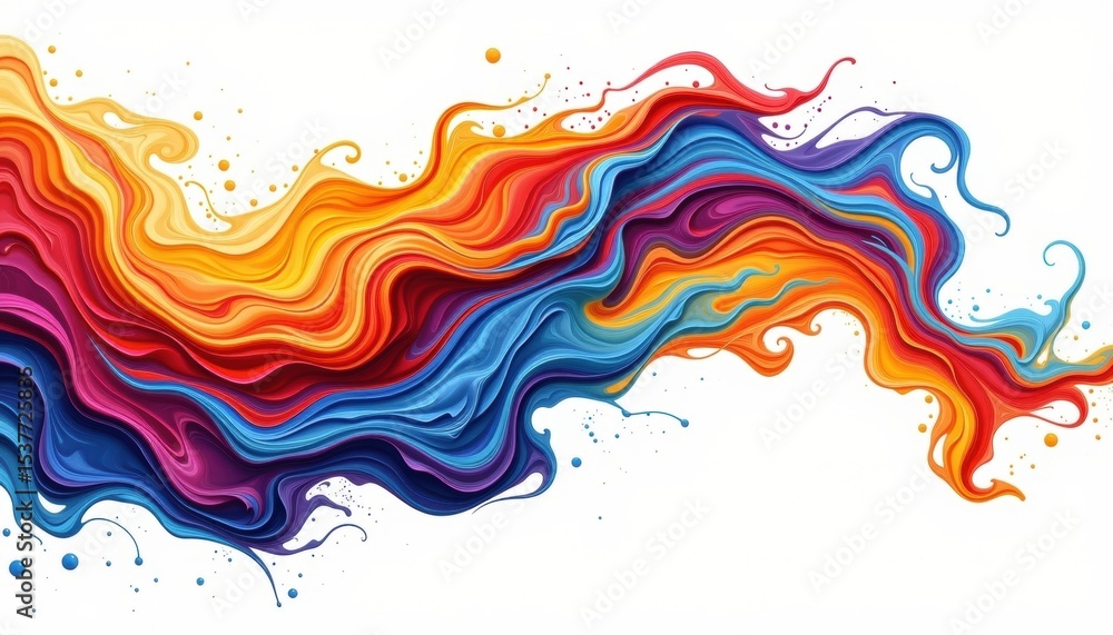 Poster vibrant abstract artwork in colorful waves, creating a sense of fluidity and motion. the image featu