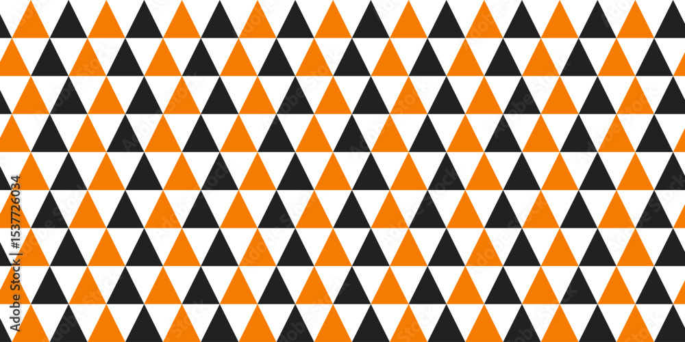 Poster orange and black triangle pattern background. triangle pattern background. triangle background. seam