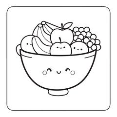  Easy Coloring Fun with Food, Drinks & Sweets, Coloring Books, Simple, Cute Illustrations Coloring Pages, kawaii food Activity, Bold and Easy Designs for Adults, Teens, and Kids. Printable kawaii food