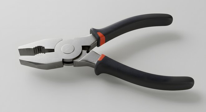 Fototapeta Professional Combination Pliers with Black and Orange Handles - 3D Render