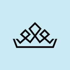 crown line concept logo design vector template