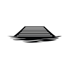 pier beach dock concept logo design vector template