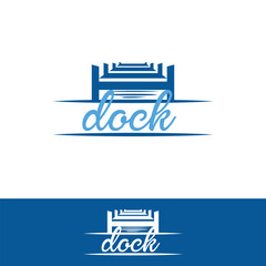 pier beach dock concept logo design vector template
