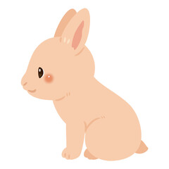 お座りしたウサギの横向きイラスト