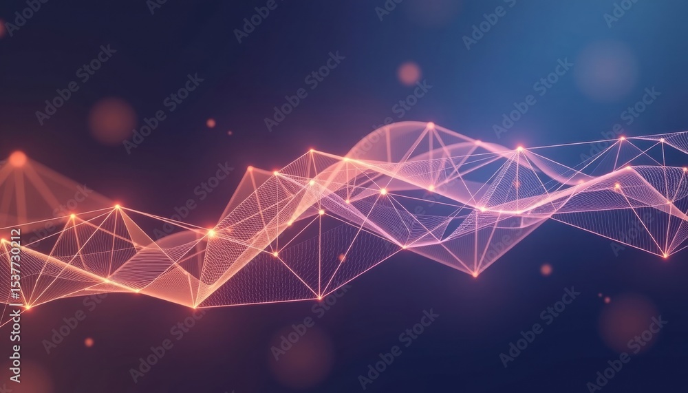 Poster abstract digital network, representing data and connections. a glowing illustration of interconnecte