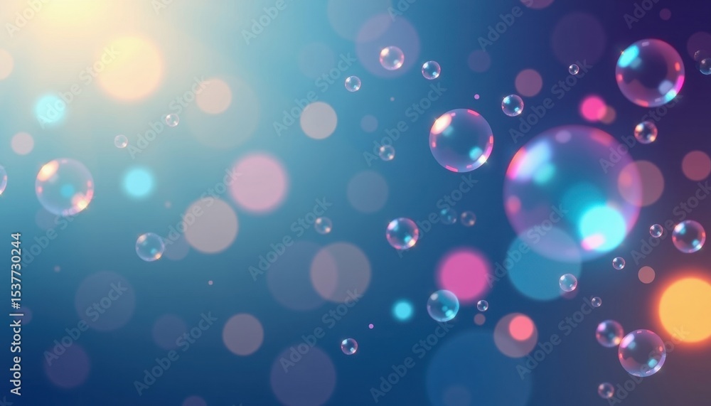 Poster sparkling bubbles float gently in a dreamy, ethereal atmosphere, creating a mesmerizing display of l