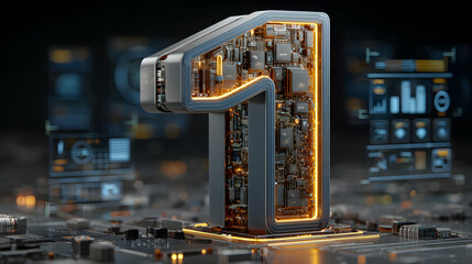 Naklejka premium Digital DNA Helix Overlaid on a Cityscape at Night