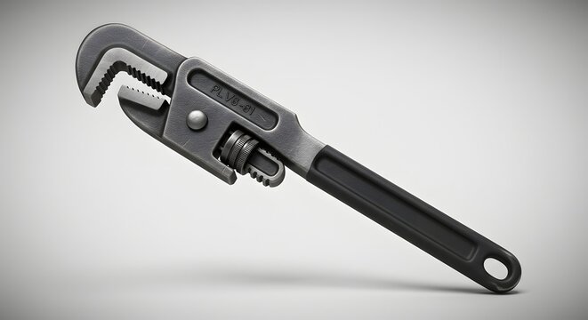 Fototapeta Professional-Grade Pipe Wrench: Durable Metal Construction, Black Handle