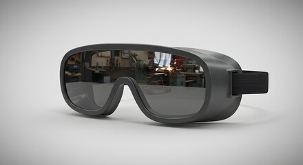 Protective Industrial Safety Goggles with Reflective Lenses © ekam