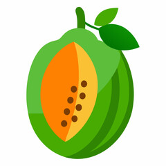 a green papaya fruit icon set vector illustration