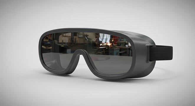 Fototapeta Protective Industrial Safety Goggles with Reflective Lenses
