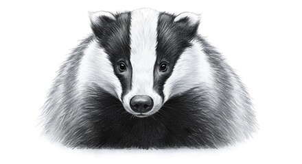 Obraz premium Badger portrait illustration