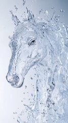 Water sculpture of a horse capturing the essence of strength and grace in fluid motion art 