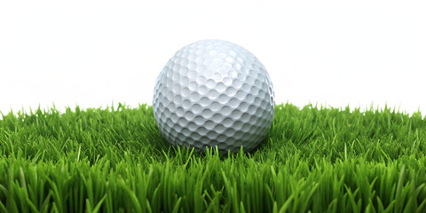 Obraz premium White Golf Ball Resting on Lush Green Grass A I P N G Isolated on White Background isolated on a transparent background
