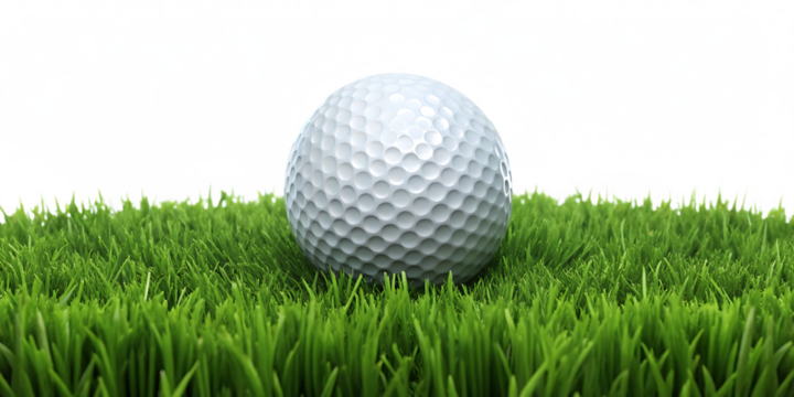 White Golf Ball Resting on Lush Green Grass A I P N G Isolated on White Background isolated on a transparent background