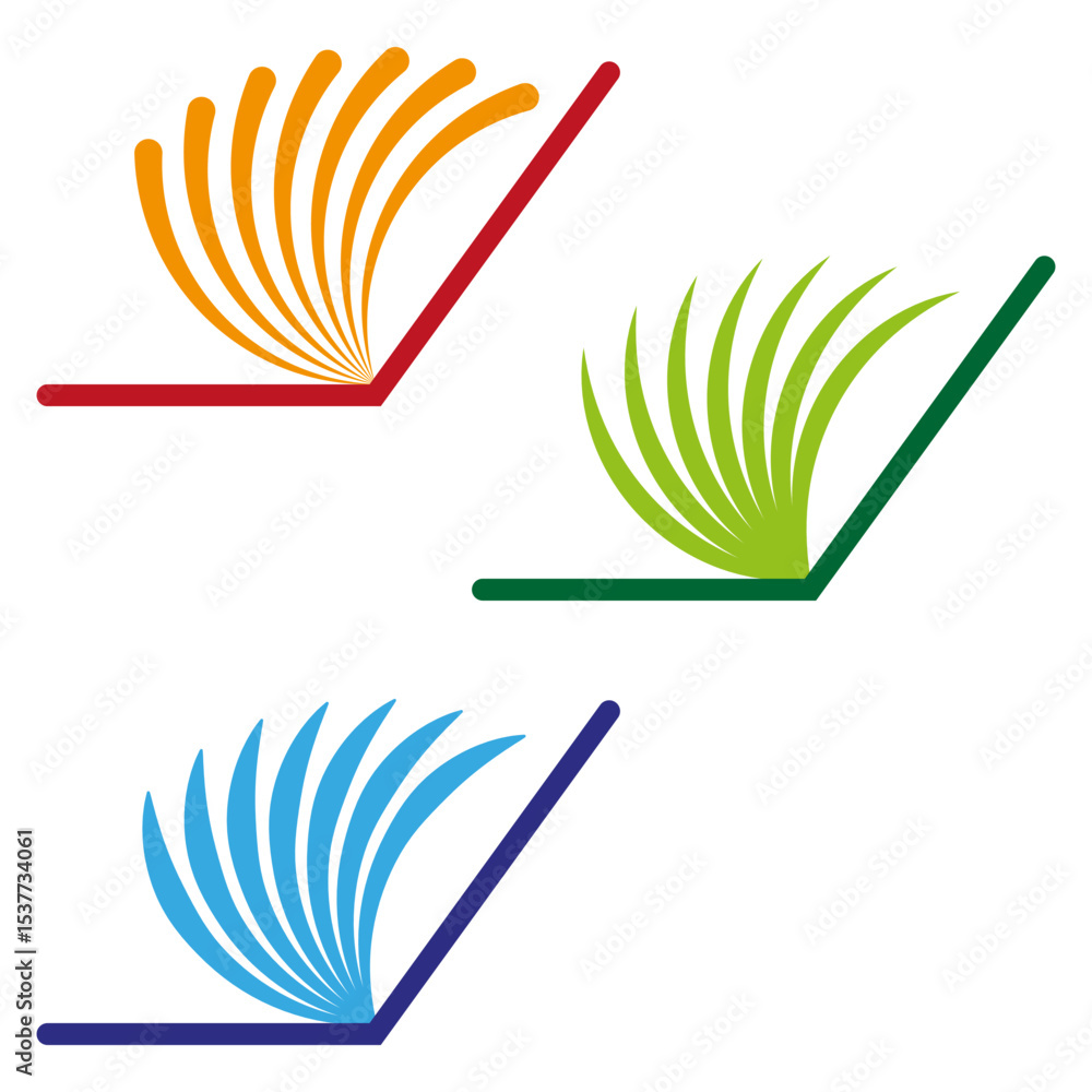 Poster colorful vector fans. gradient feather icon. abstract motion symbol. light flow element.