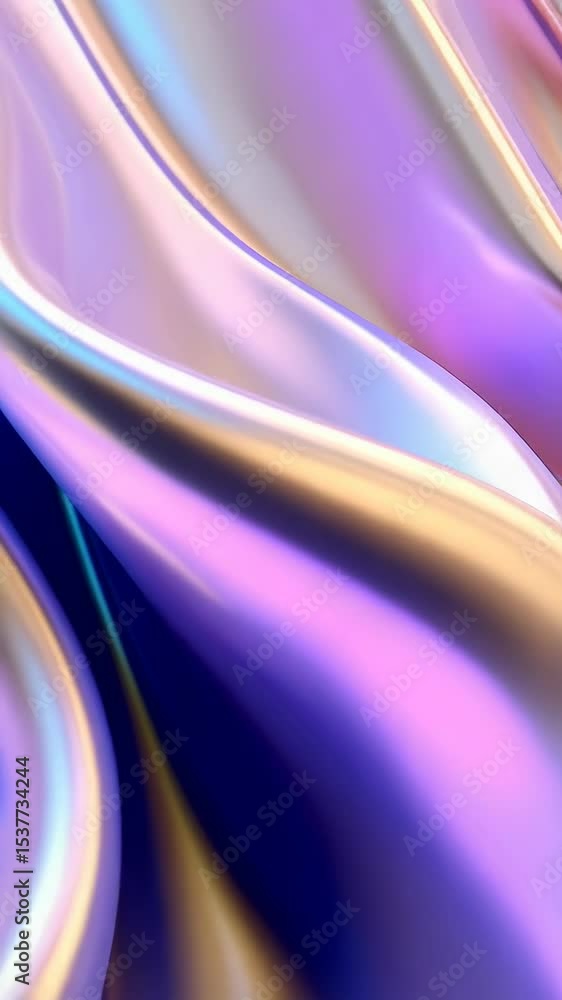 Poster iridescent flowing waves of metallic liquid create a vibrant, dynamic abstract design with fluid sha