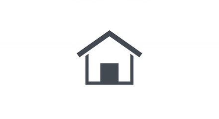 Fototapeta premium Simple gray house icon illustration