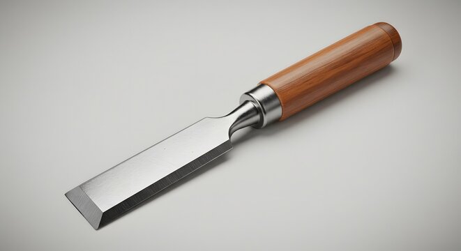 Fototapeta Wood Chisel with Wooden Handle - Carpentry Tool, 3D Render