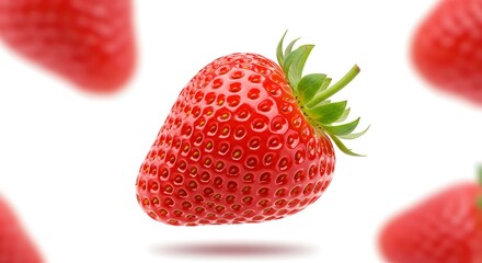 Fresh Strawberry Close-Up Vibrant Red Berry on White Background for Healthy Eating