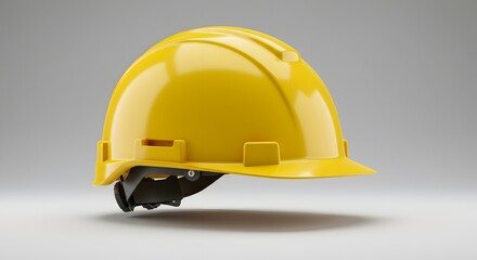 Yellow Hard Hat: Construction Safety Helmet 3D Render