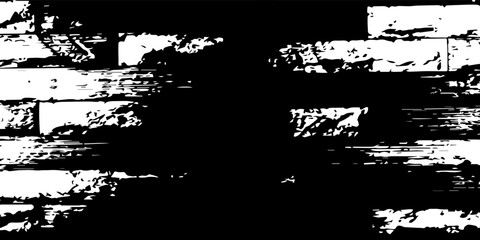 Naklejka premium Grunge overlay layer. Abstract black and white vector background. Monochrome vintage surface with dirty pattern in cracks, spots, dots. Old wall in dark horror style design