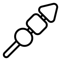 grilled meat yakitori outline icon used in japanese food festival