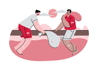 Sack Bottle Race Illustration, Indonesia Independence Day Illustration